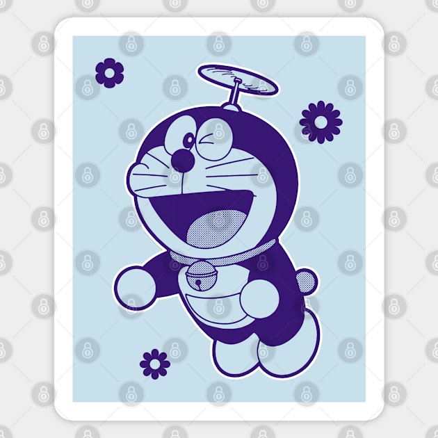 DORAEMON - groovy tie dye Sticker by KERZILLA